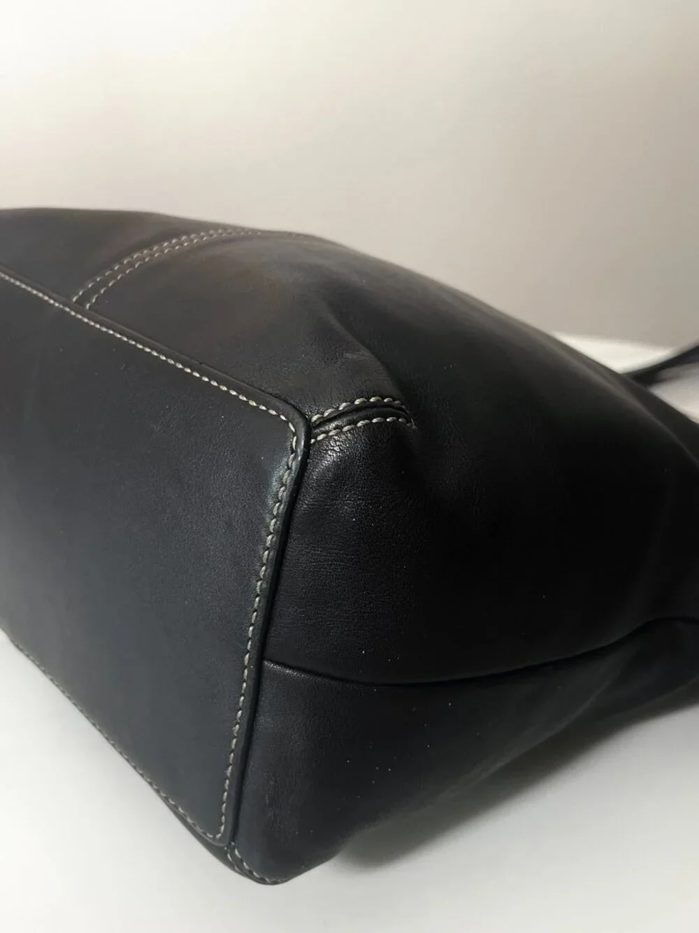 Coach Vintage Hamptons Black Leather Tote Shoulder Bag Y2K 9572 + COA